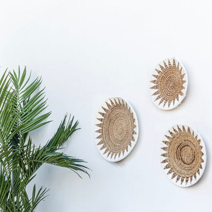 Zoco Home Decor/Accessories Banana Wall Deco Basket | White & Natural 60cm