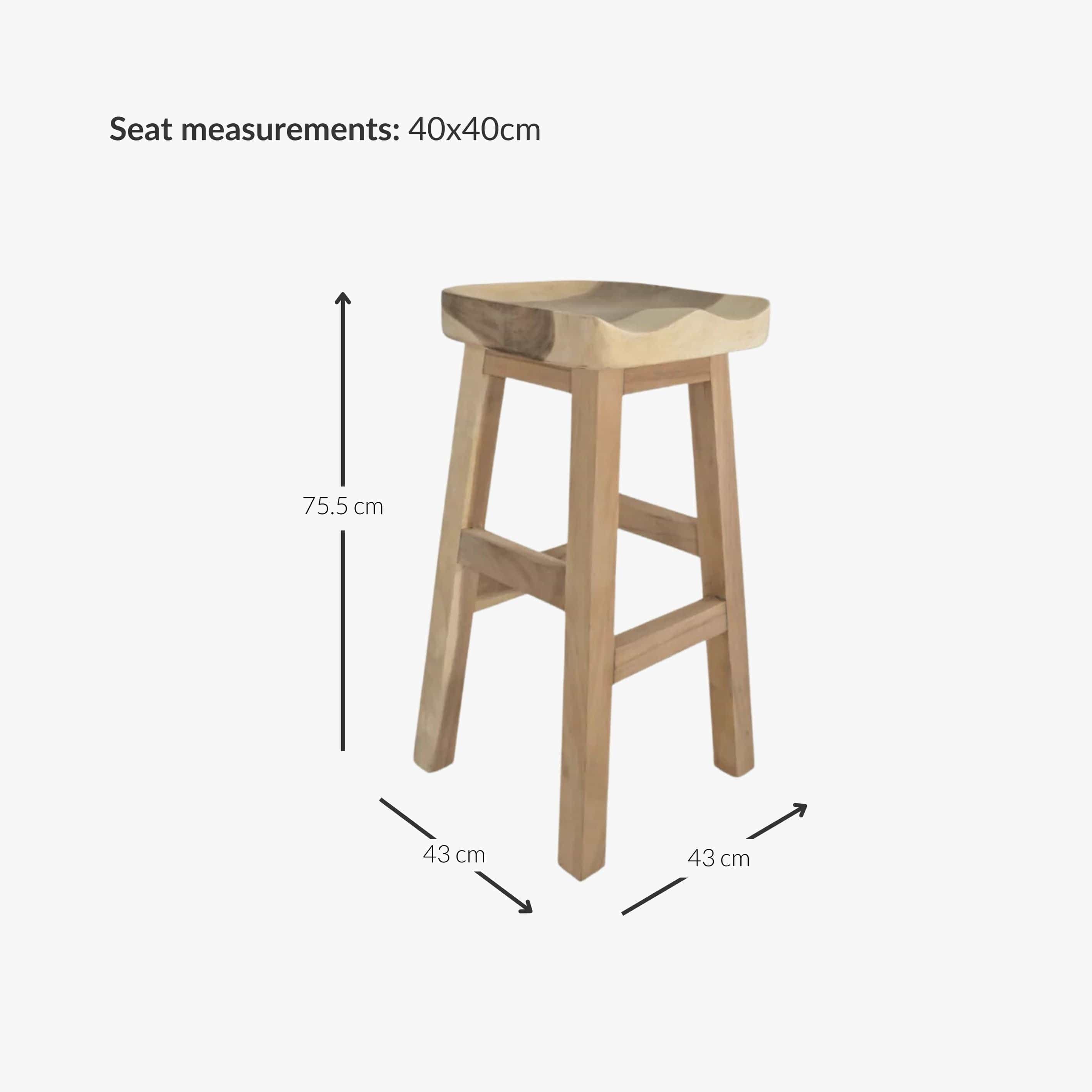 Zoco Home Banjar Bar Stool | 40x40x75cm