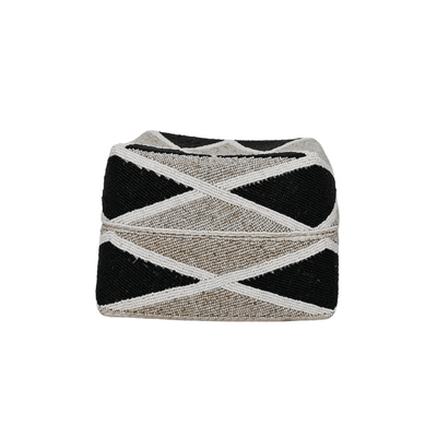 Zoco Home Decor/Accessories Beaded Basket | Sand/Black 30cm