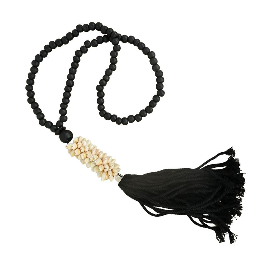 Zoco Home Beaded Tassel with Seashell | Black