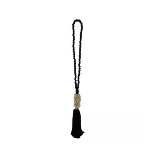 Zoco Home Beaded Tassel with Seashell | Black