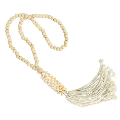 Zoco Home Decor/Accessories Beaded Tassel with Seashell | White