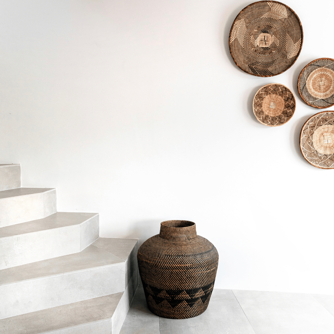 Zoco Home Decor/Accessories Black Patterned Tribal Basket | 70cm