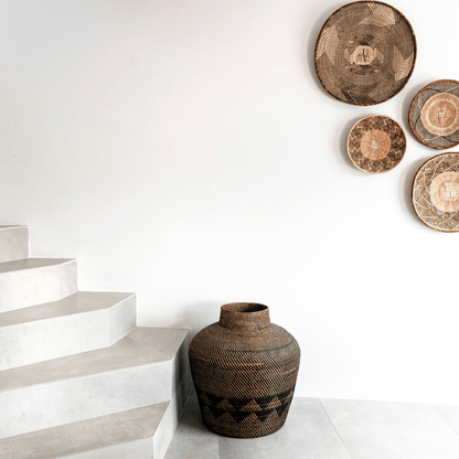 Zoco Home Decor/Accessories Black Patterned Tribal Basket | 70cm