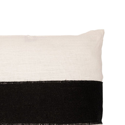 Zoco Home Fodera per cuscino in lino Bodrum | Bianco/Nero 45x45 cm