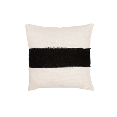 Zoco Home Fodera per cuscino in lino Bodrum | Bianco/Nero 45x45 cm