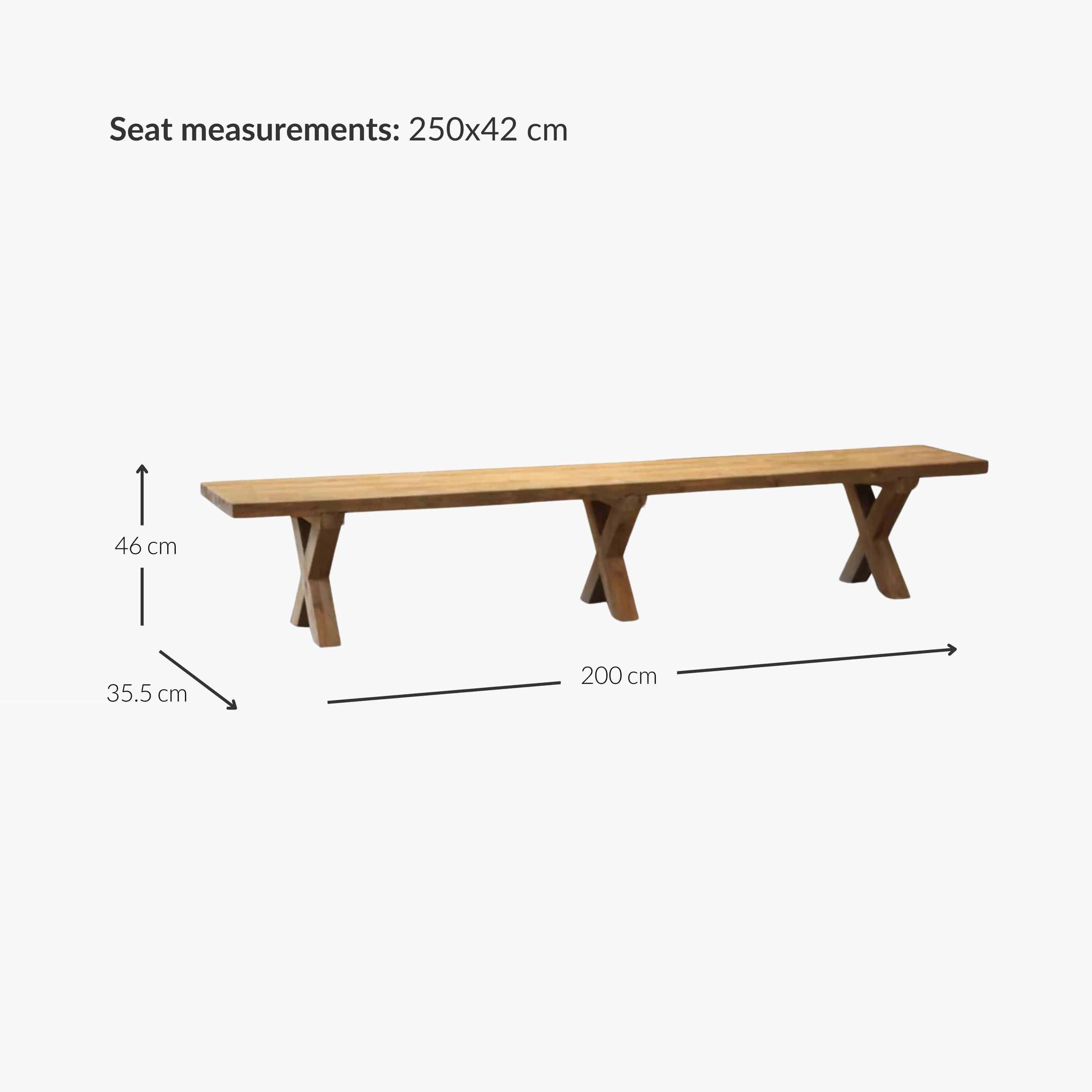 Zoco Home Furnitures Borneo Outdoor Bench | Natural Legs