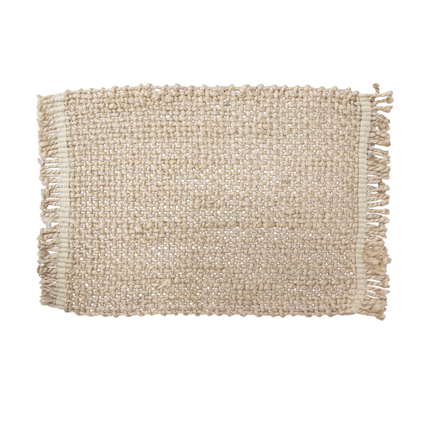 Zoco Home Decor/Kitchen/Tableware Braided Jute Table Mat | Full White