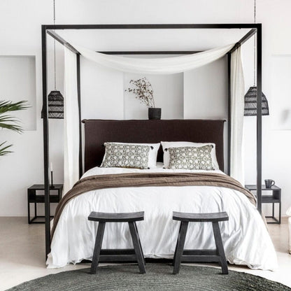 Zoco Home Furniture/Table Cane Night Table | Black 45cm