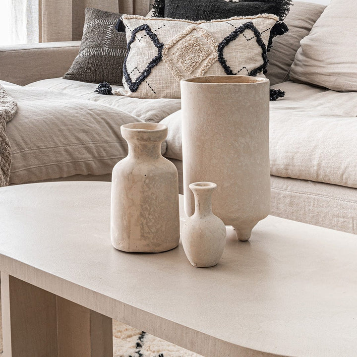Zoco Home Vases Ceramic & Paper Mache Vase | White 12x12x20.5cm
