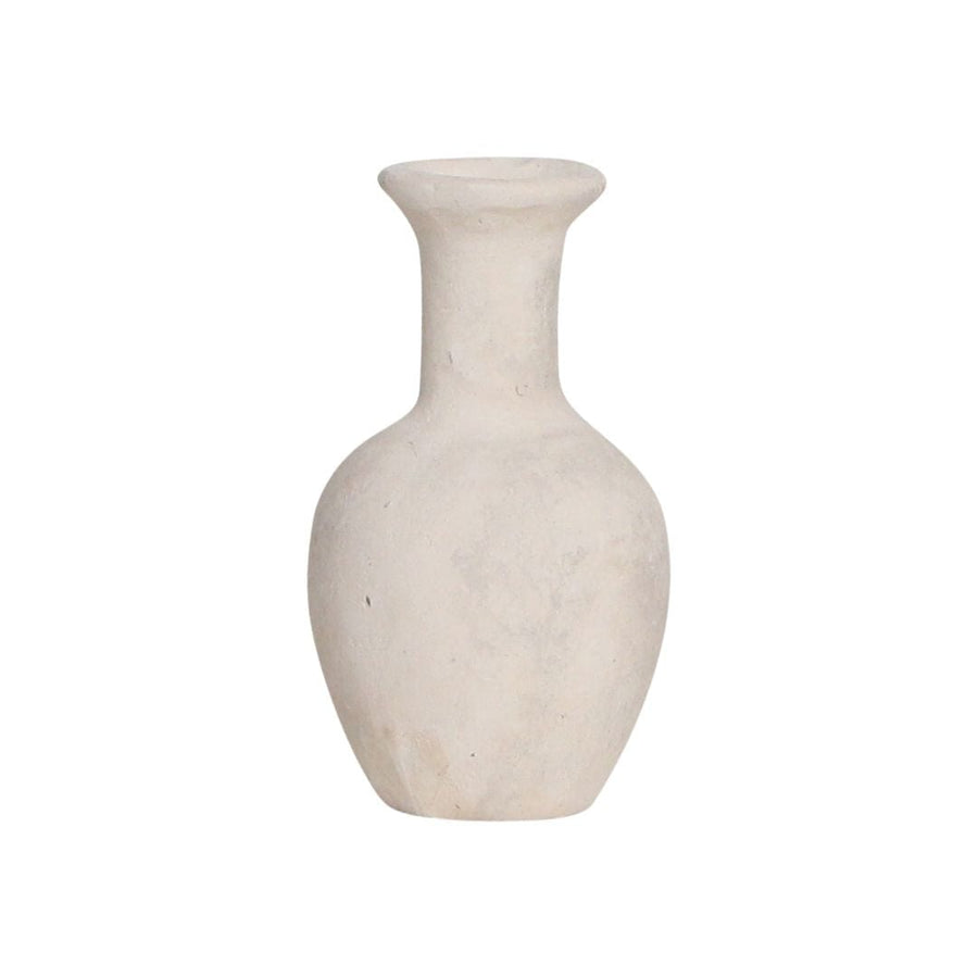 Zoco Home Ceramics and Paper Mache Vase | White 7x7x13cm