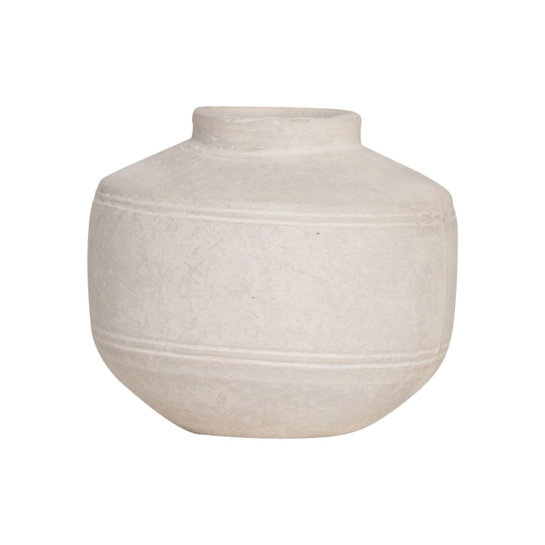 Zoco Home Ceramics and Paper Vase | White 21X21X20cm