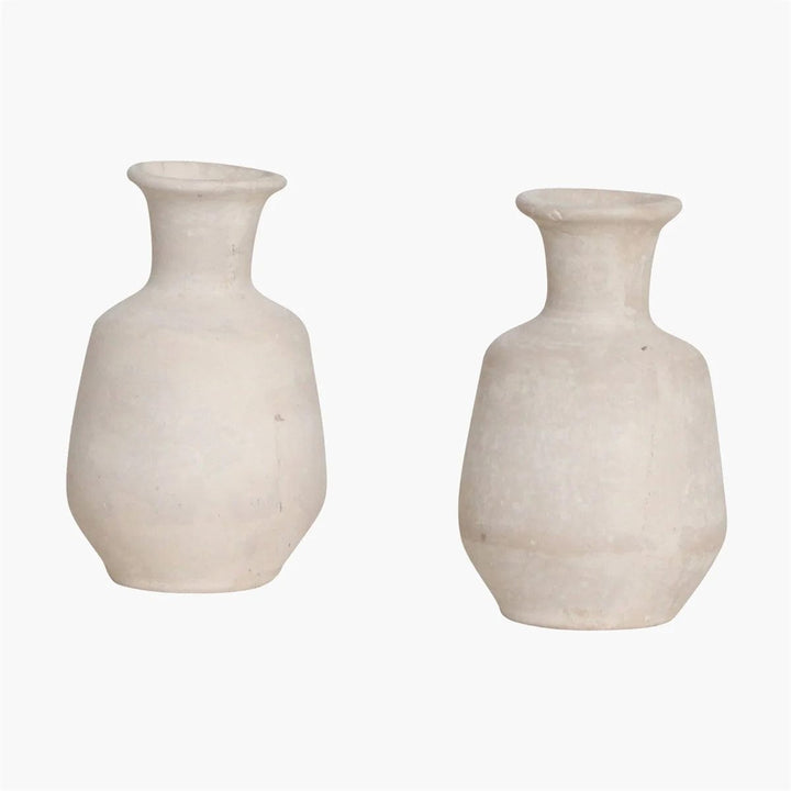 Zoco Home Vases Chalk & Paper Mache Vase | White 9.5x16cm