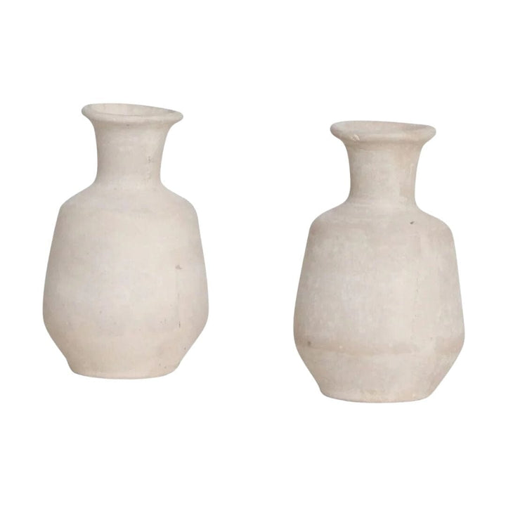 Zoco Home Vases Chalk & Paper Mache Vase | White 9.5x16cm