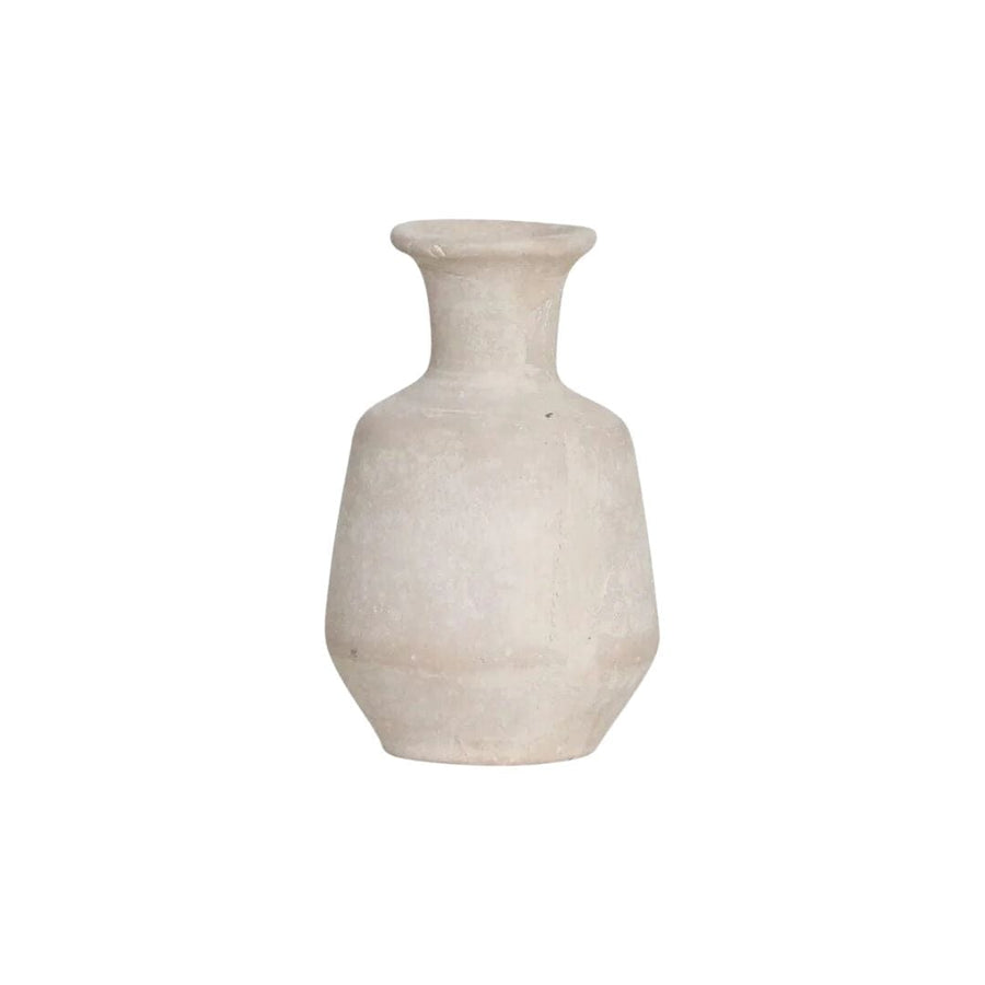 Zoco Home Vases Chalk & Paper Mache Vase | White 9.5x16cm