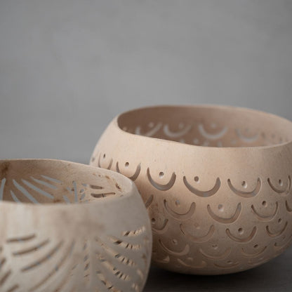 Zoco Home Coconut Tealight Holder | Natural 12x10cm