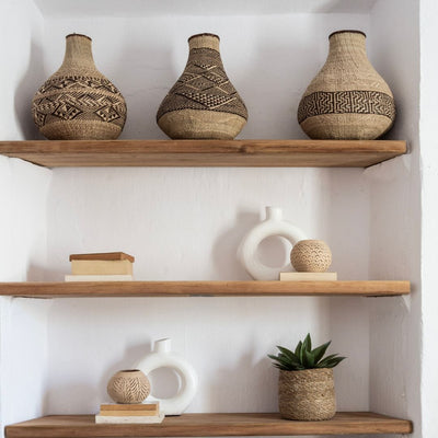 Zoco Home Décoration/Accessoires Porte-bougie chauffe-plat en noix de coco | Fond ouvert | Naturel 12 x 10 cm