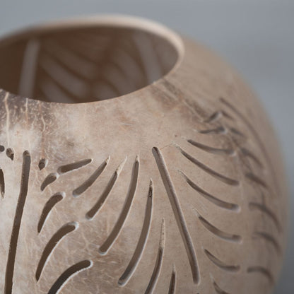 Zoco Home Decor/Accessories Coconut Tealight Holder | Open Bottom | Natural 12x10cm