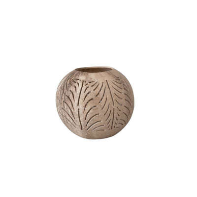 Zoco Home Décoration/Accessoires Porte-bougie chauffe-plat en noix de coco | Fond ouvert | Naturel 12 x 10 cm