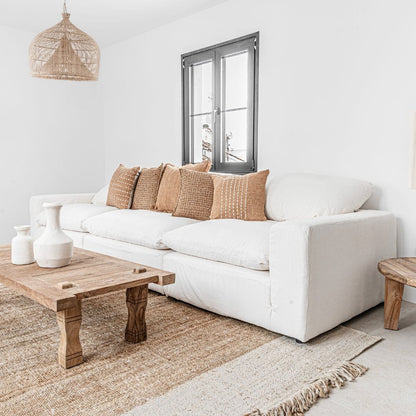 Zoco Home Decor/Textile Cotton Cushion Cover Fringed Edge | Oatmeal 50x50cm