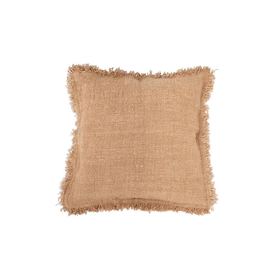 Zoco Home Decor/Textile Cotton Cushion Cover Fringed Edge | Oatmeal 50x50cm