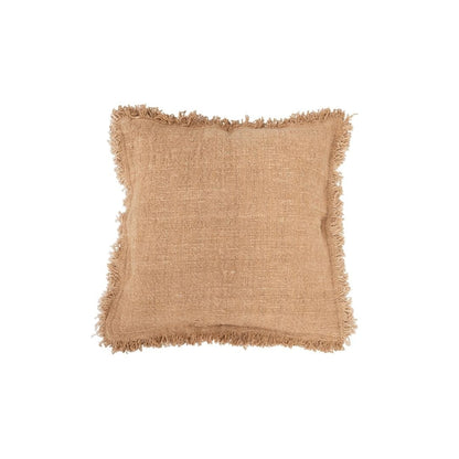 Zoco Home Decor/Textile Cotton Cushion Cover Fringed Edge | Oatmeal 50x50cm