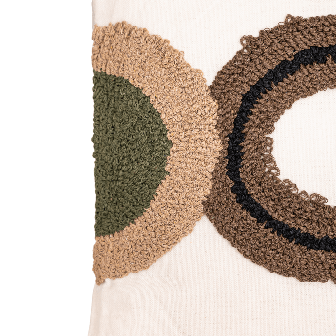 Zoco Home Home accessories Cotton Cushion Cover | Geometrics Beige Kaki Black 45x45cm