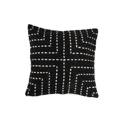 Zoco Home Decor/Textile Cotton Cushion Cover Multi Stitch | BLack 50x50cm