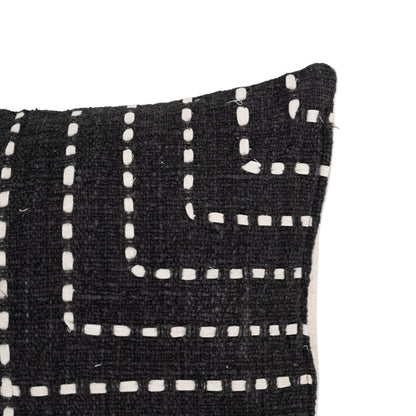 Zoco Home Decor/Textile Cotton Cushion Cover Multi Stitch | BLack 50x50cm