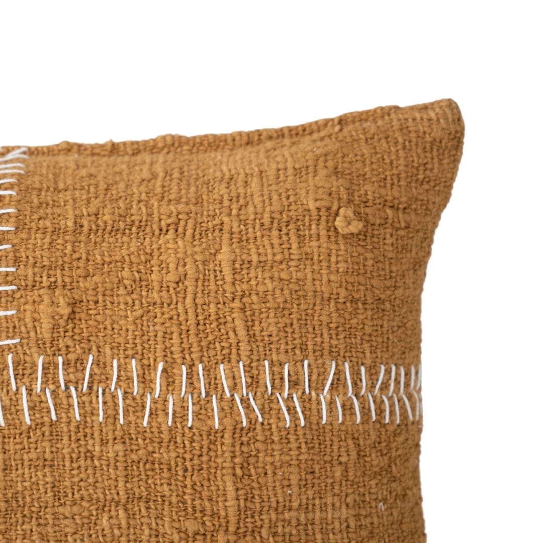 Zoco Home Decor/Textile Cotton Cushion Cover Rustic Dtitch | Mustard 40x60cm