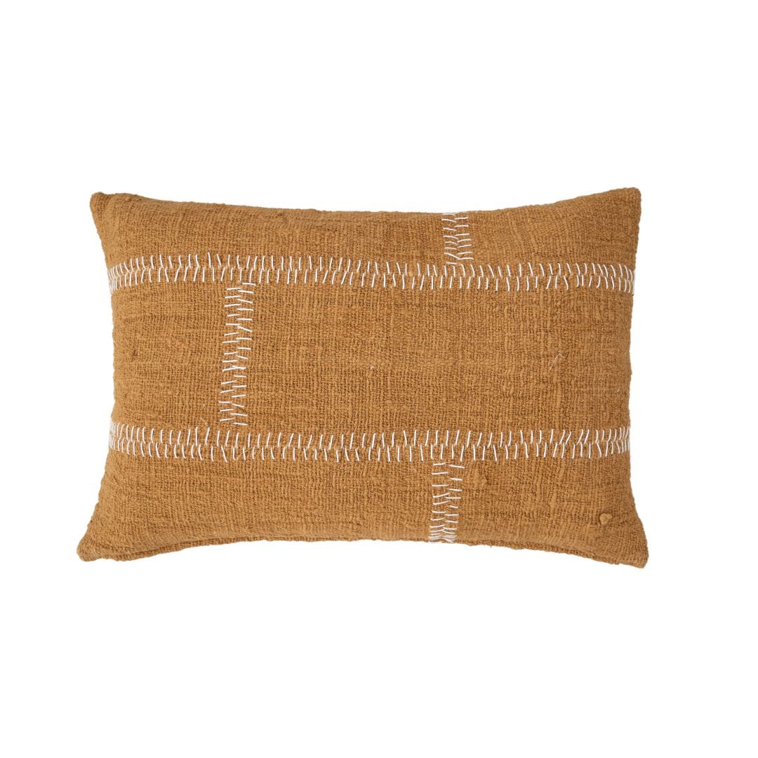 Zoco Home Decor/Textile Cotton Cushion Cover Rustic Dtitch | Mustard 40x60cm