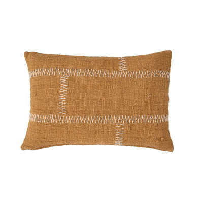 Zoco Home Decor/Textile Cotton Cushion Cover Rustic Dtitch | Mustard 40x60cm