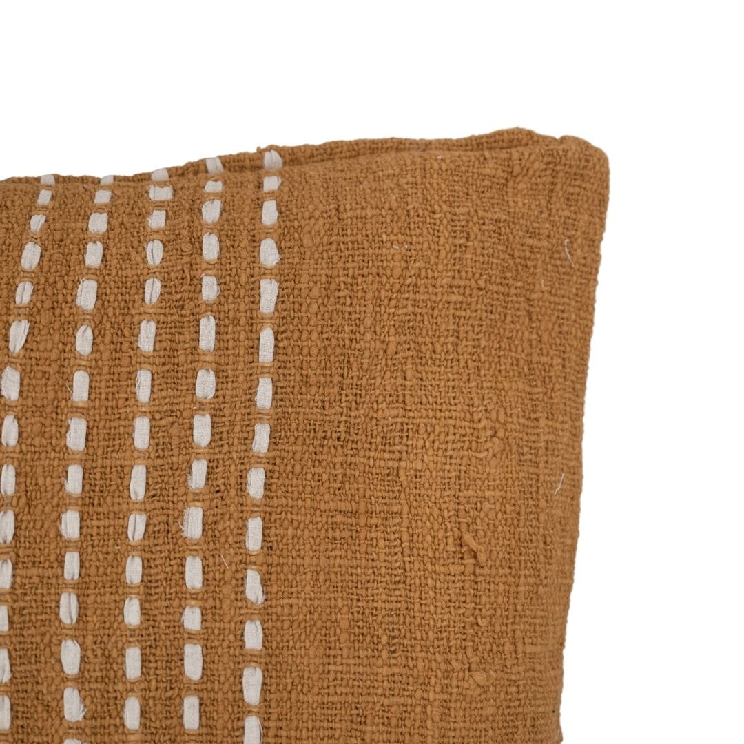 Zoco Home Decor/Textile Cotton Cushion Cover Stitch Panel | Mustard 50x50cm