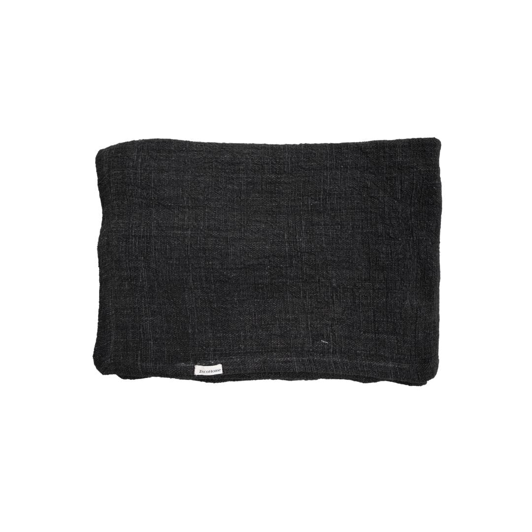 Zoco Home Decor/Textile Cotton Hand Woven Bed Cover  | Black 270x270cm