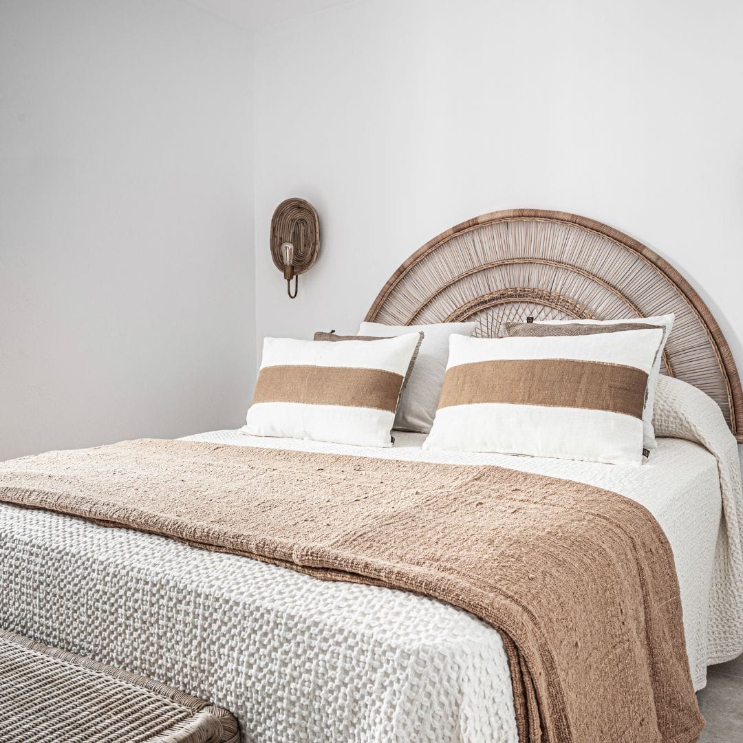 Zoco Home Decor/Textile Cotton Hand Woven Bed Cover  | Oatmeal 270x270cm