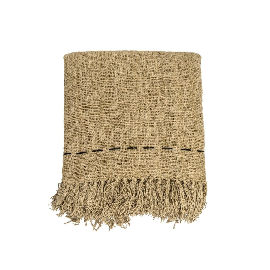 Zoco Home Textiles Cotton Throw Line | Sand | 235x130cm