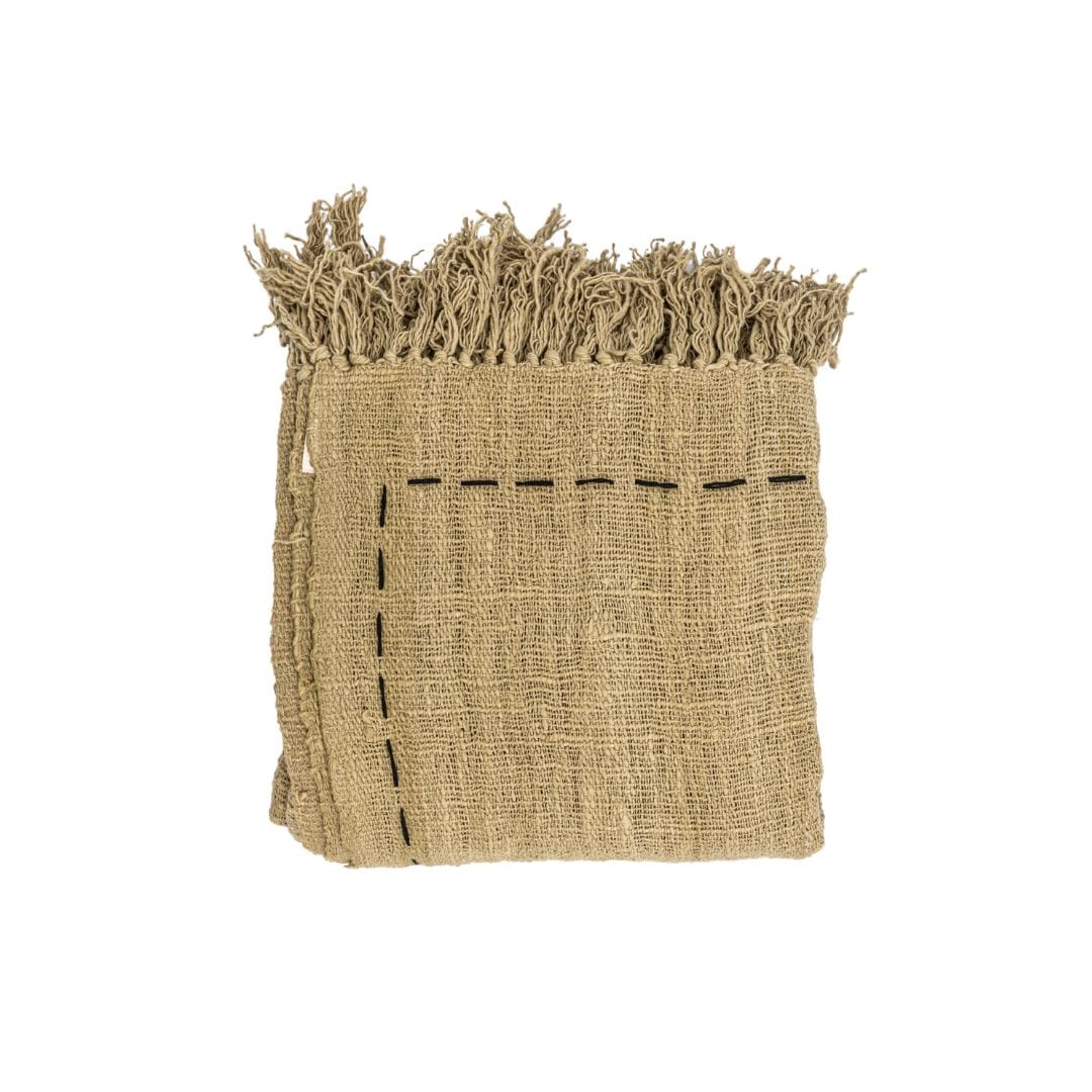 Zoco Home Textiles Cotton Throw Line | Sand | 235x130cm