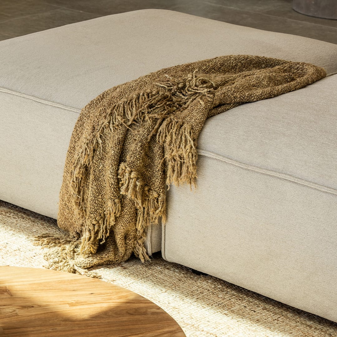 Zoco Home Decor/Textile/Throws Etera Fringed Throw Natural | 130x170