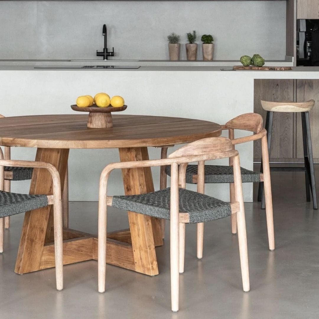 Zoco Home Outdoor/Chair/Dining Eucalyptus Outdoor Chair | Grey 57x52x76cm