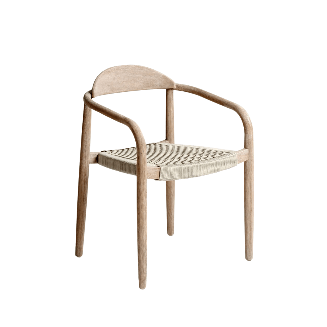 Zoco Home Outdoor Eucalyptus Outdoor Chair | Whitewashed Sand