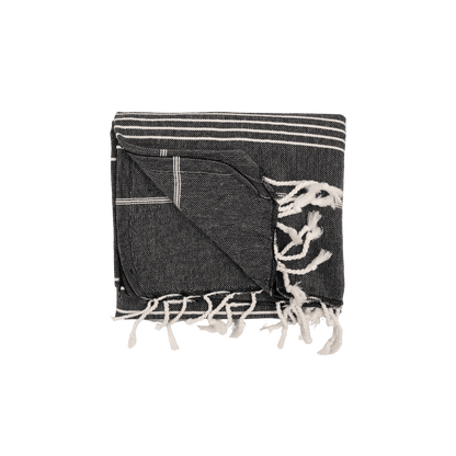 Zoco Home Decor/Textile Fouta Stripe Towel | Black 90x175cm
