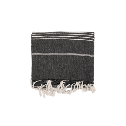 Zoco Home Decor/Textile Fouta Stripe Towel | Black 90x175cm