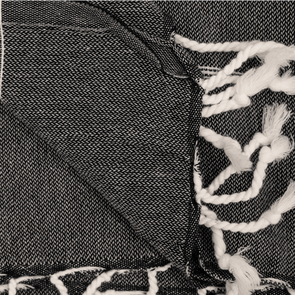 Zoco Home Textiles Fouta Stripe Towel | Black 90x175cm