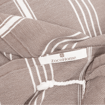Zoco Home Textiles Fouta Stripe Towel | Brown 90x175m