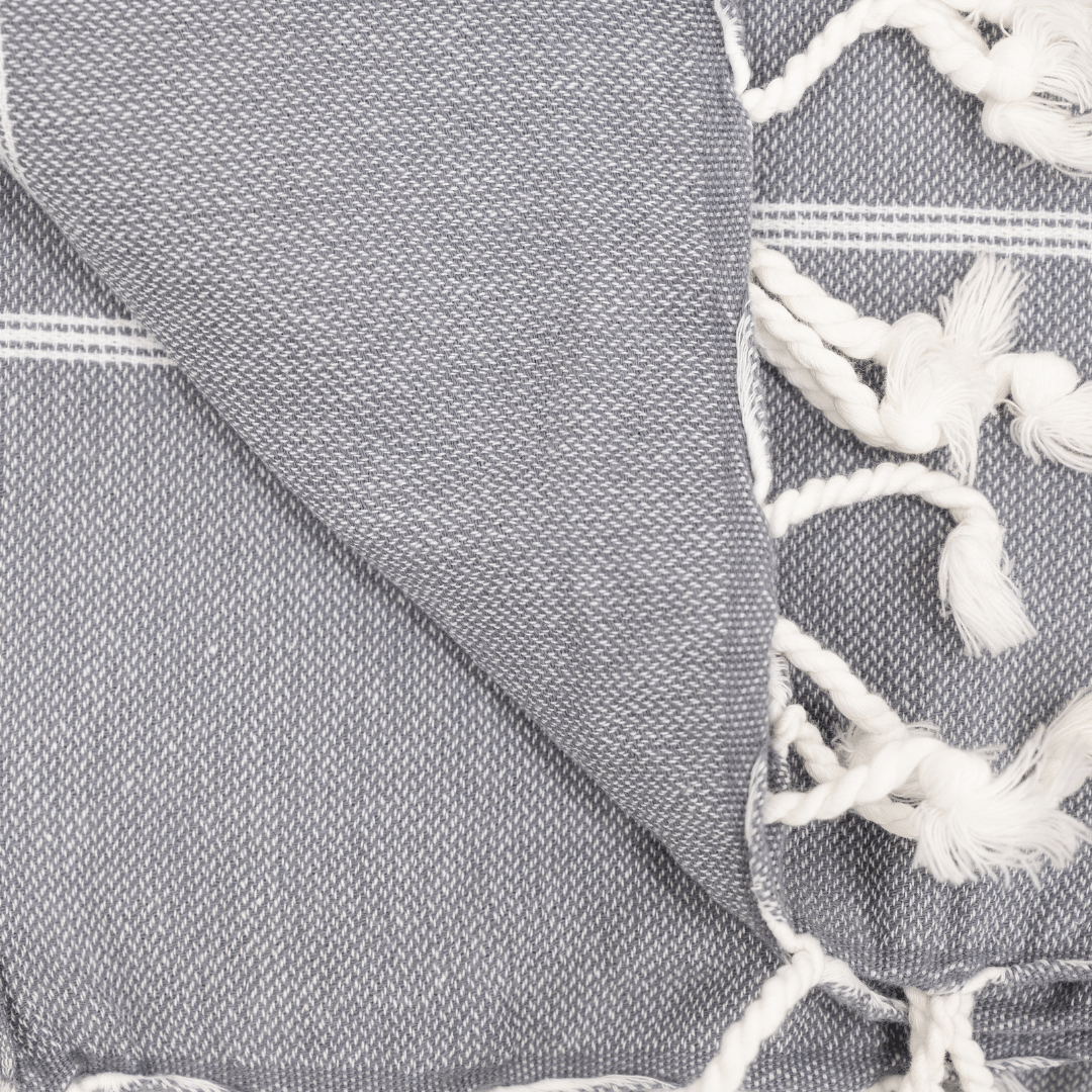 Zoco Home Decor/Textile Fouta Stripe Towel | Charcoal Grey 90x175cm