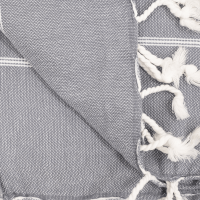 Zoco Home Fouta-Streifen-Handtuch | Anthrazit 90 x 175 cm