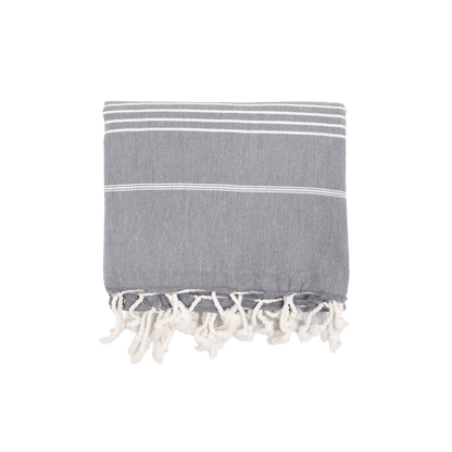 Zoco Home Decor/Textile Fouta Stripe Towel | Charcoal Grey 90x175cm