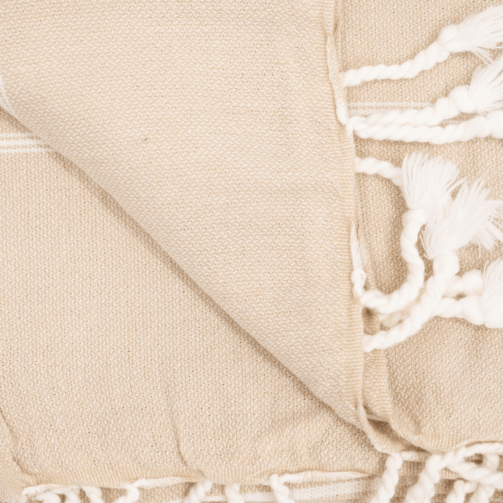 Zoco Home Textiles Fouta Stripe Towel | Sand 90x175m
