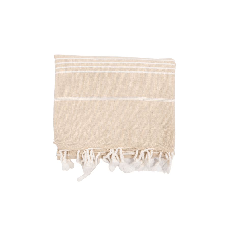 Zoco Home Textiles Fouta Stripe Towel | Sand 90x175m