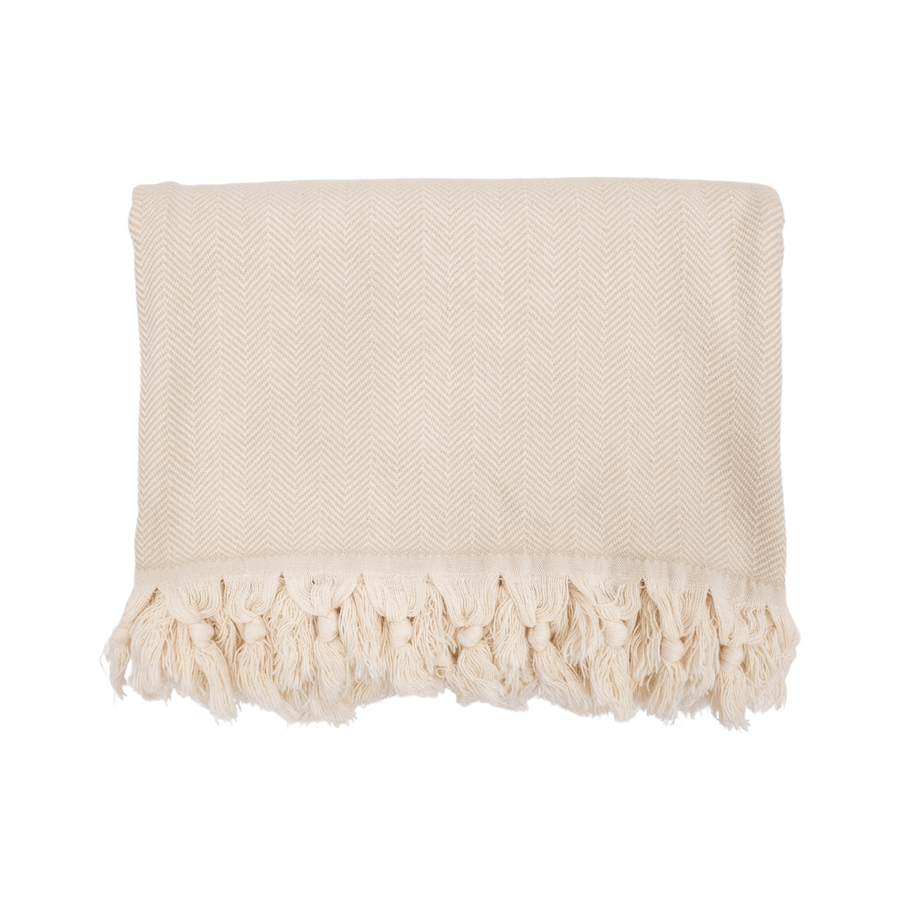 Zoco Home Bedspread Fouta Throw | Beige 140x200cm